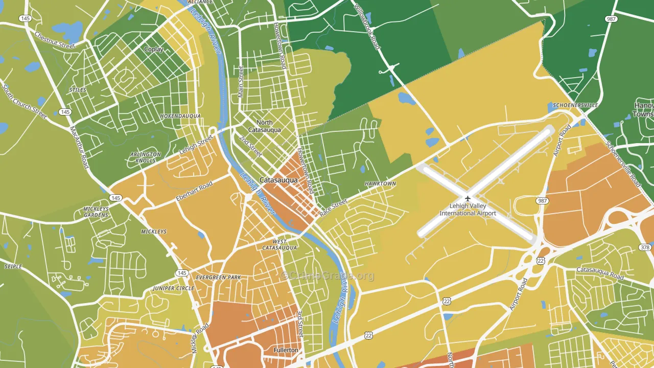 Catasauqua, PA Map of Murder Rates
