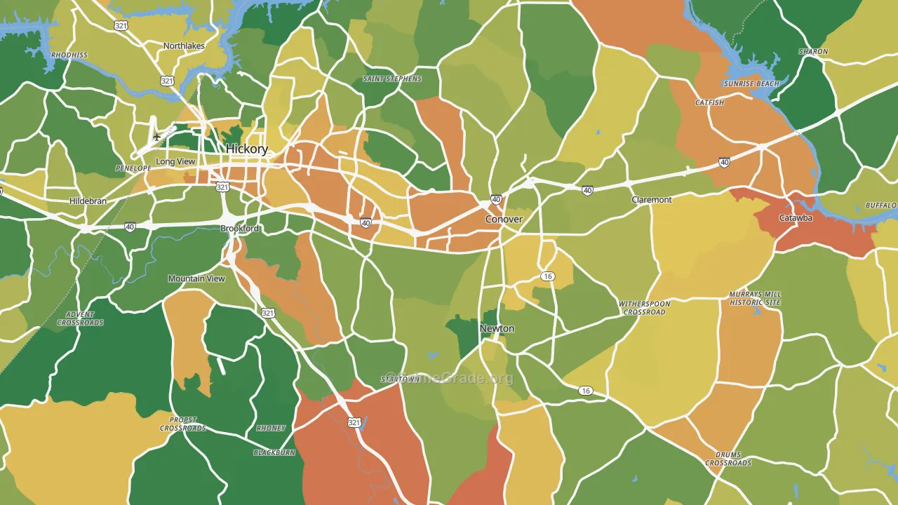 Catawba County, NC Map of Murder Rates