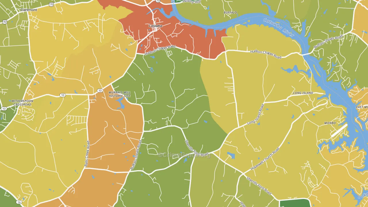 Catawba, NC Map of Murder Rates