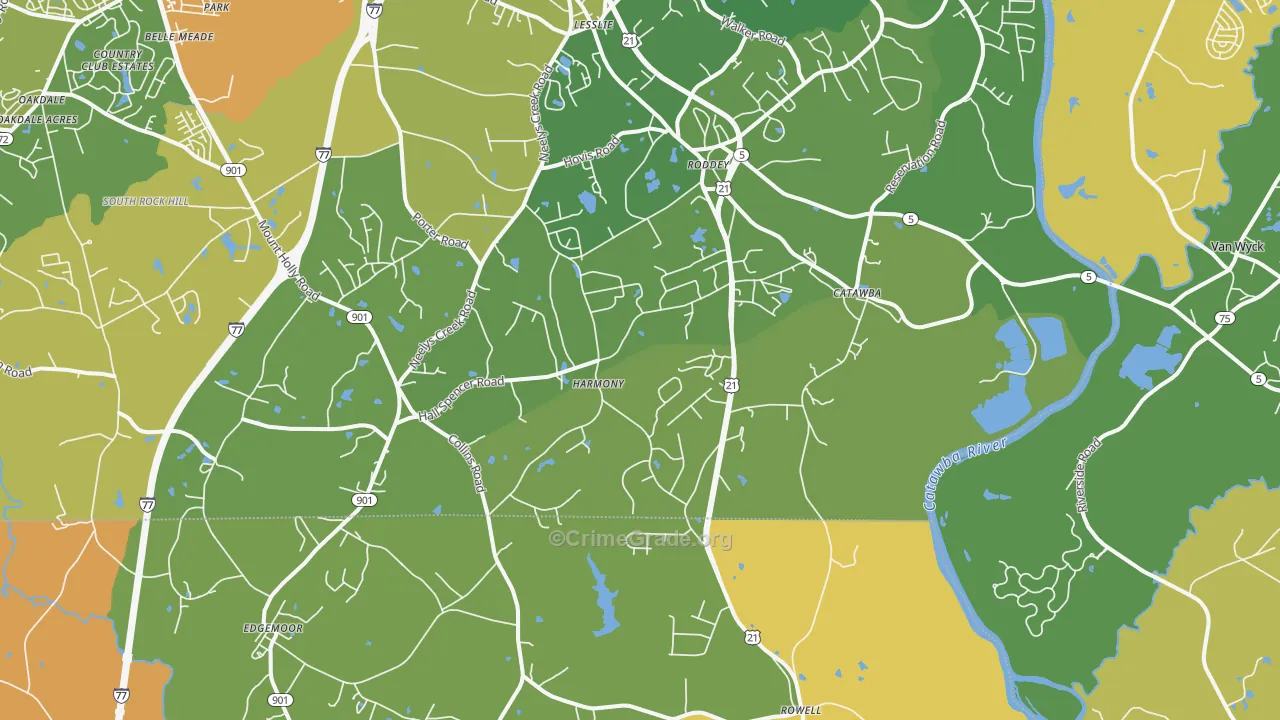 Catawba, SC Map of Murder Rates