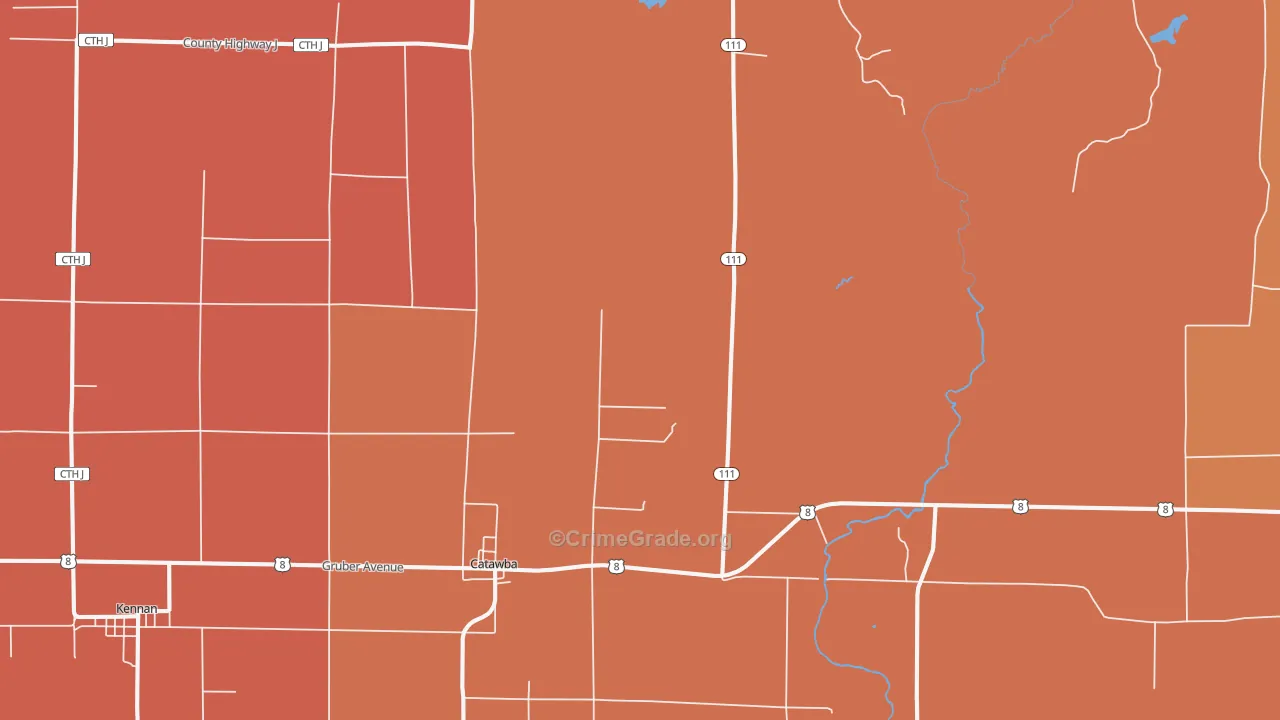 Catawba, WI Map of Murder Rates