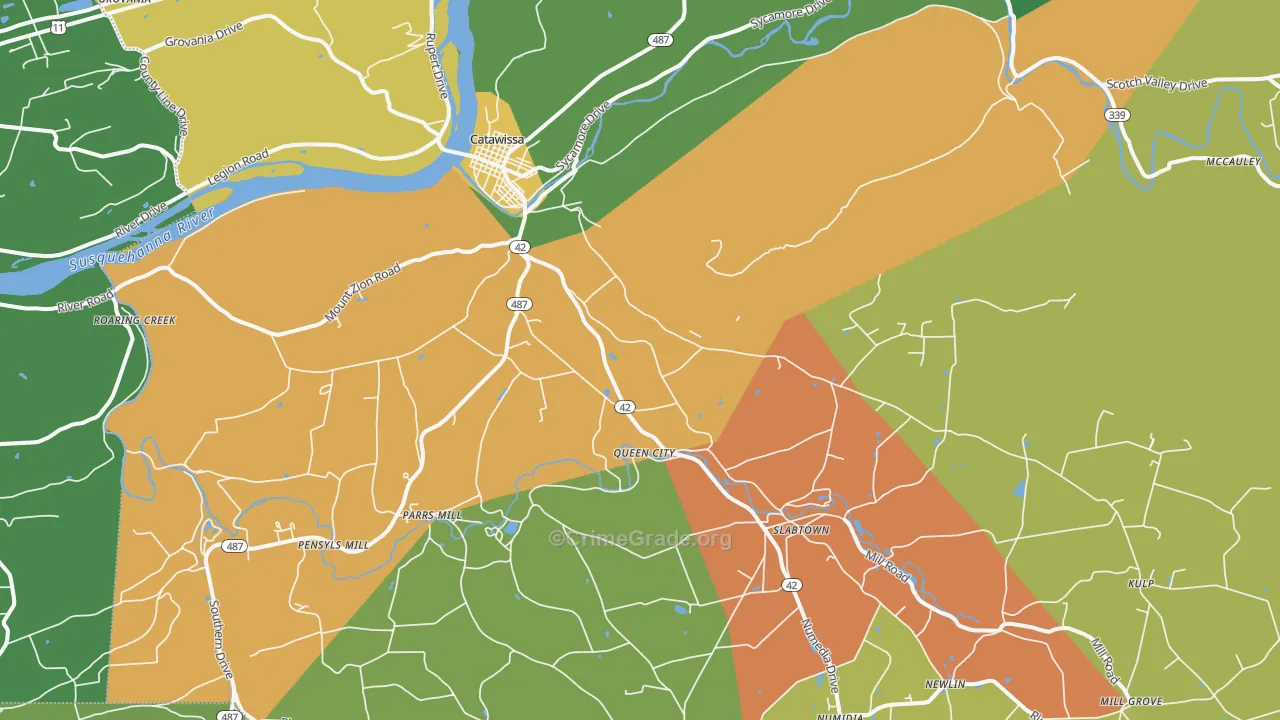Catawissa, PA Map of Murder Rates