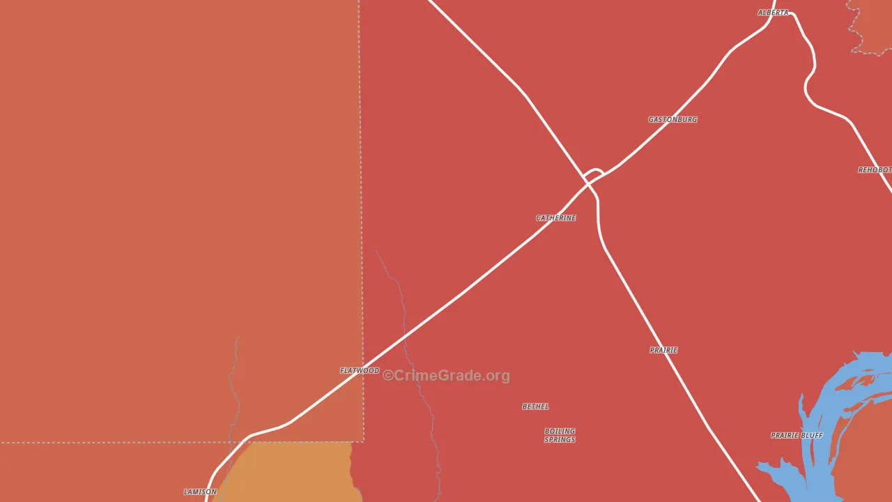 Catherine, AL Map of Murder Rates