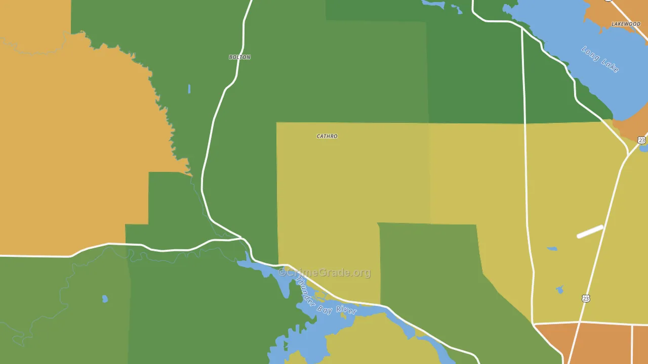 Cathro, MI Map of Murder Rates