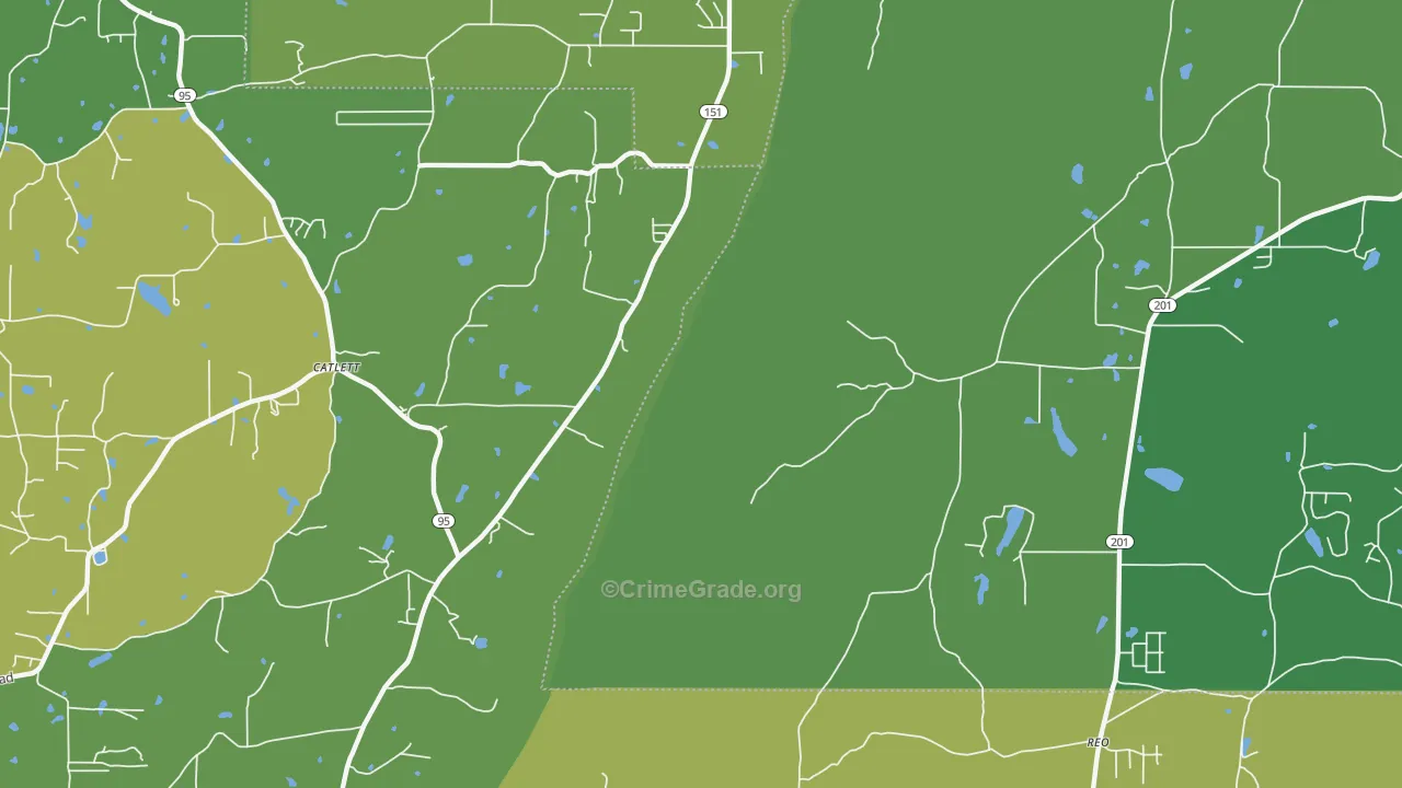 Catlett, GA Map of Murder Rates