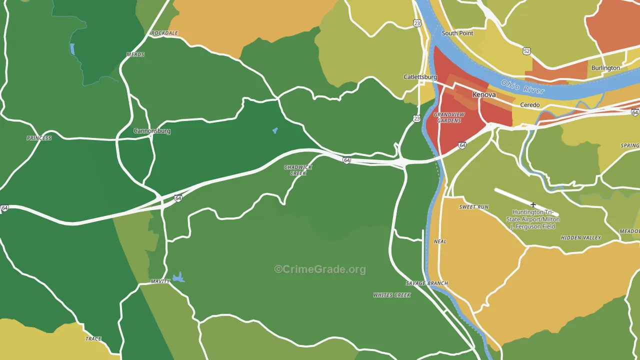 Catlettsburg, KY Map of Murder Rates