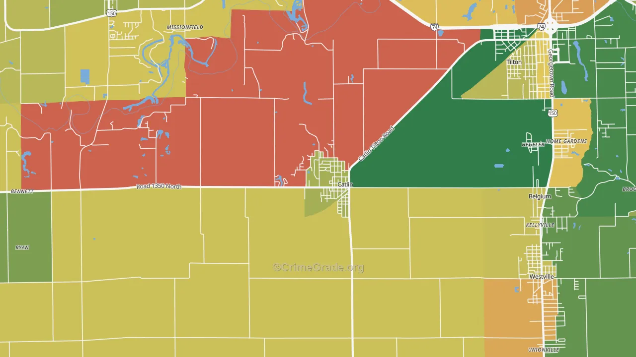 Catlin, IL Map of Murder Rates