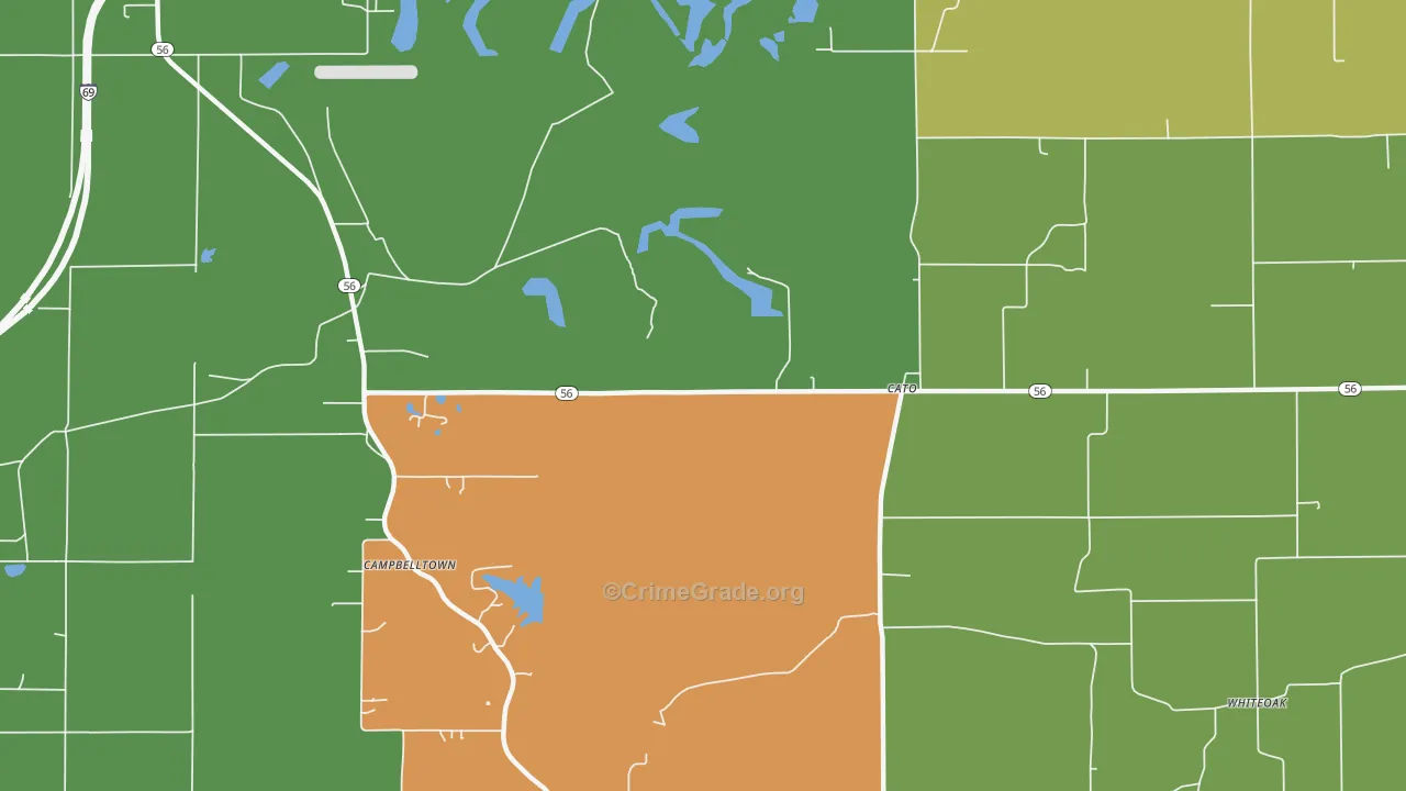 Cato, IN Map of Murder Rates