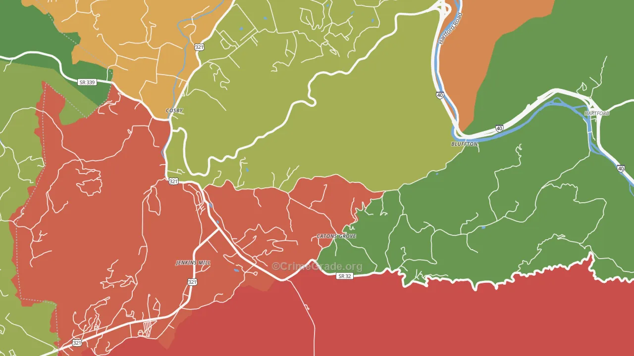 Catons Grove, TN Map of Murder Rates