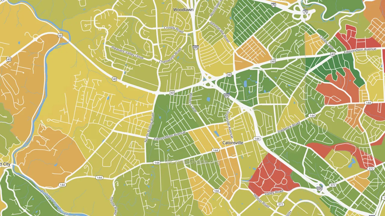 Catonsville Heights, Catonsville, MD Map of Murder Rates