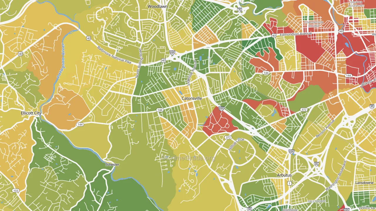 Catonsville, MD Map of Murder Rates