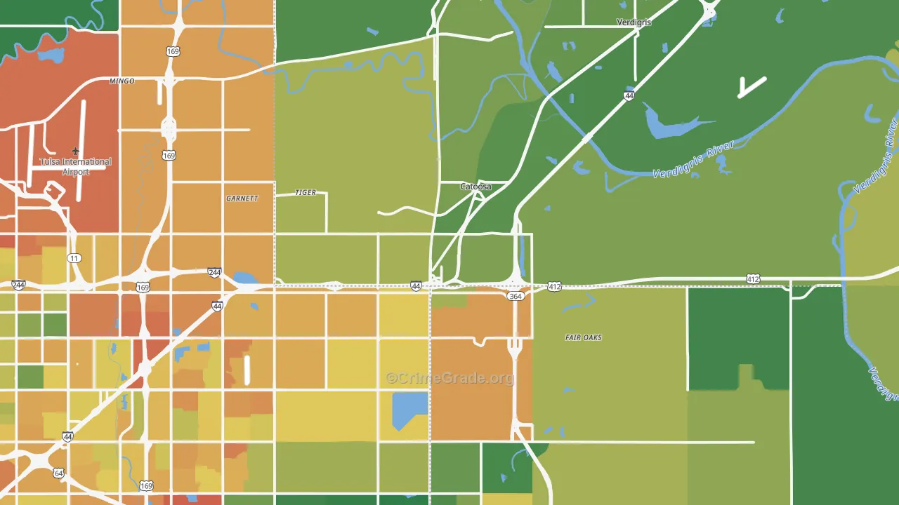 Catoosa, OK Map of Murder Rates