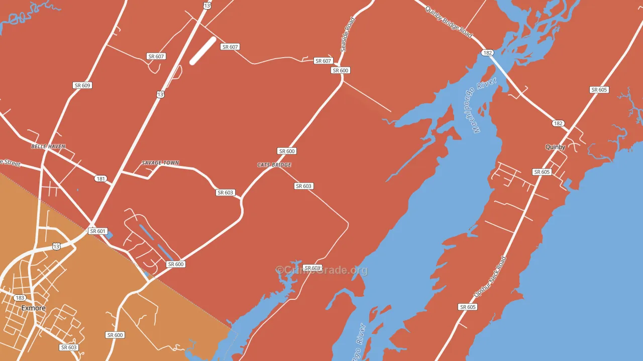 Cats Bridge, VA Map of Murder Rates