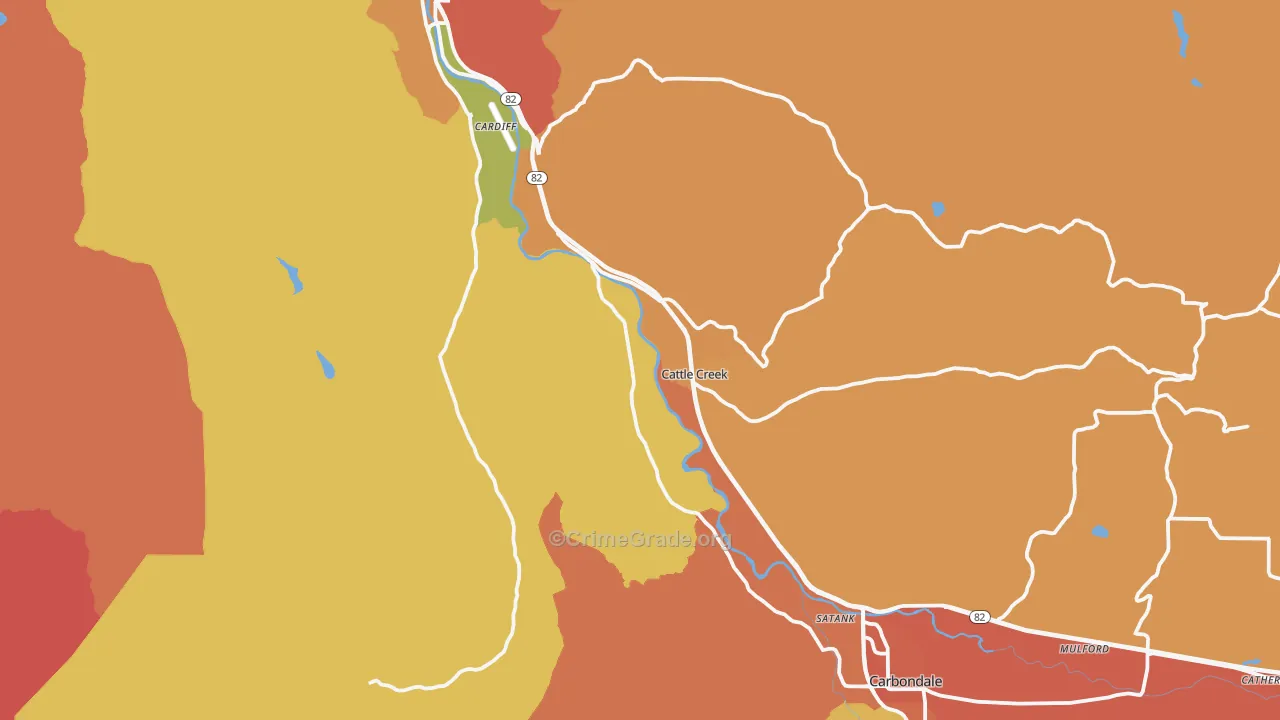 Cattle Creek, CO Map of Murder Rates