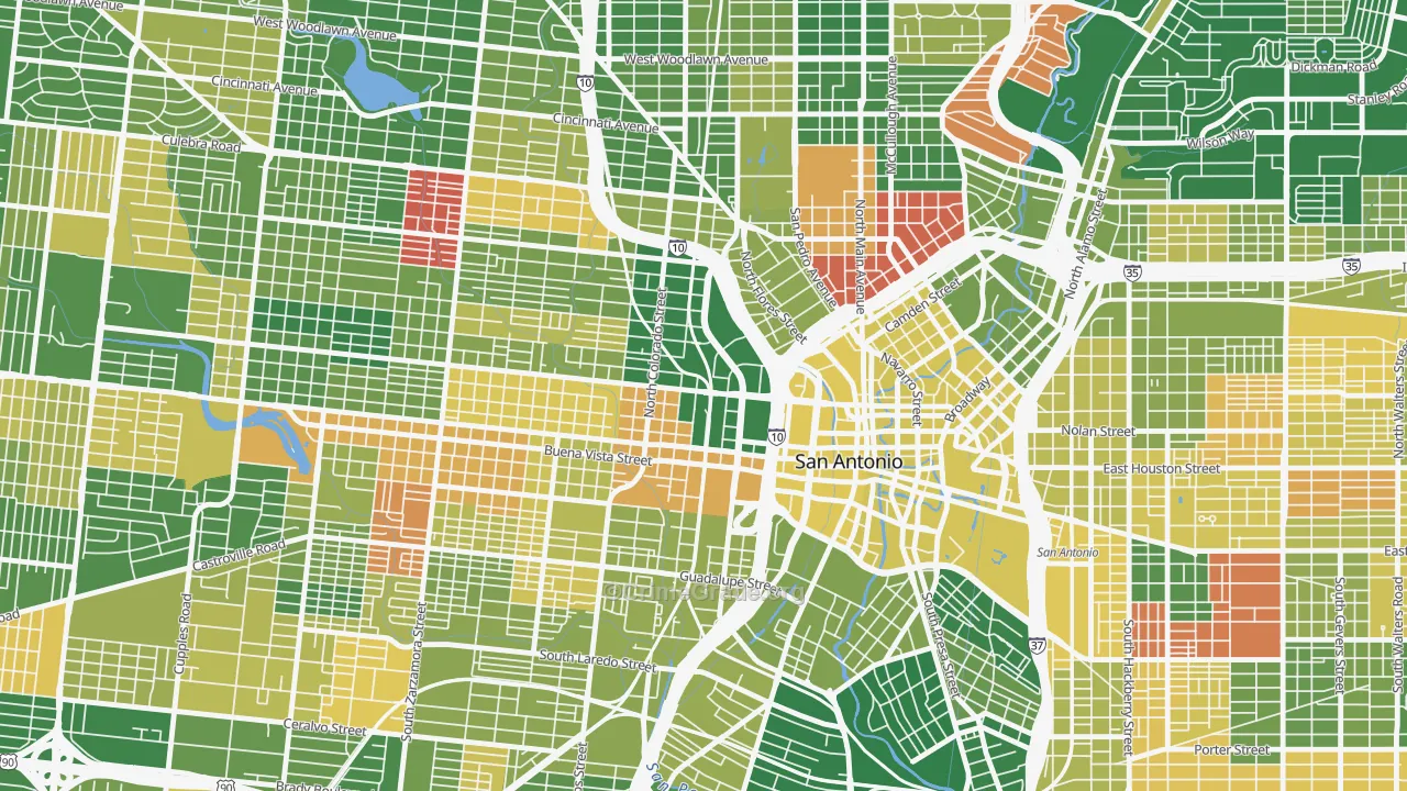 Cattleman Square, San Antonio, TX Map of Murder Rates