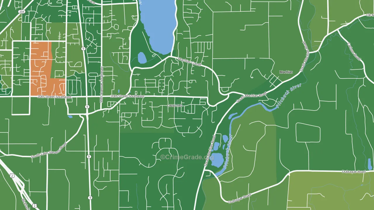 Cavalero, WA Map of Murder Rates