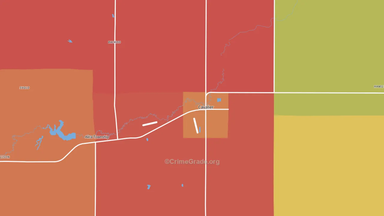 Cavalier, ND Map of Murder Rates