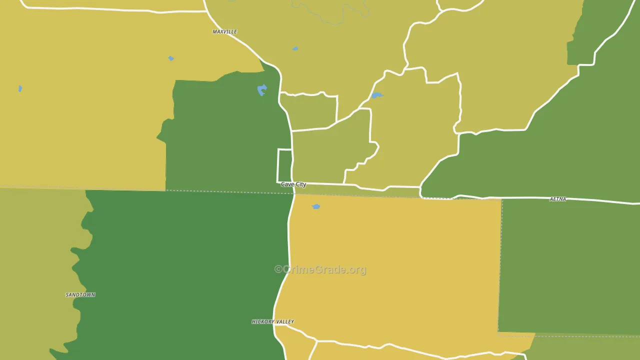 Cave City, AR Map of Murder Rates