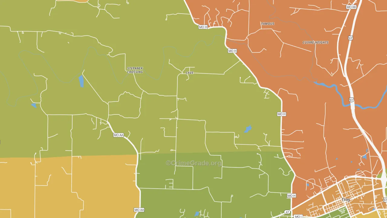 Cave, MO Map of Murder Rates
