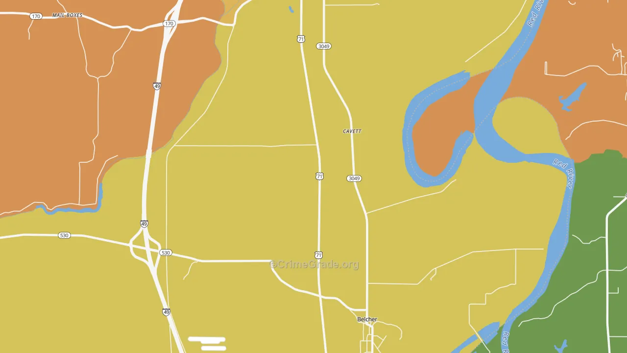 Cavett, LA Map of Murder Rates