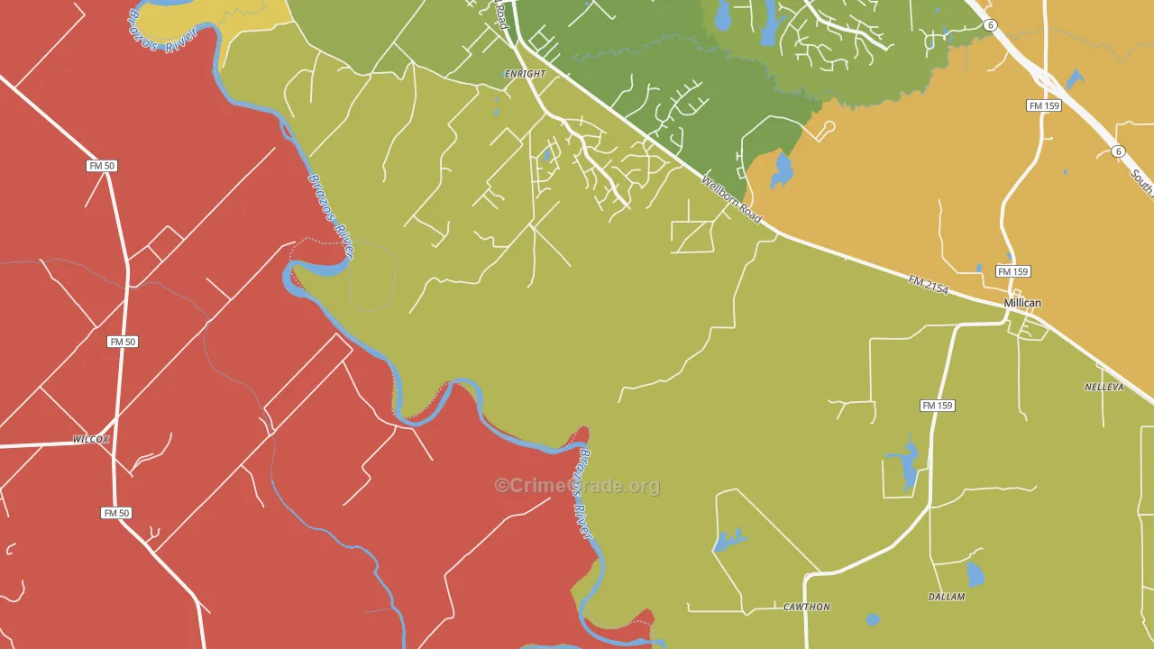 Cawthon, TX Map of Murder Rates