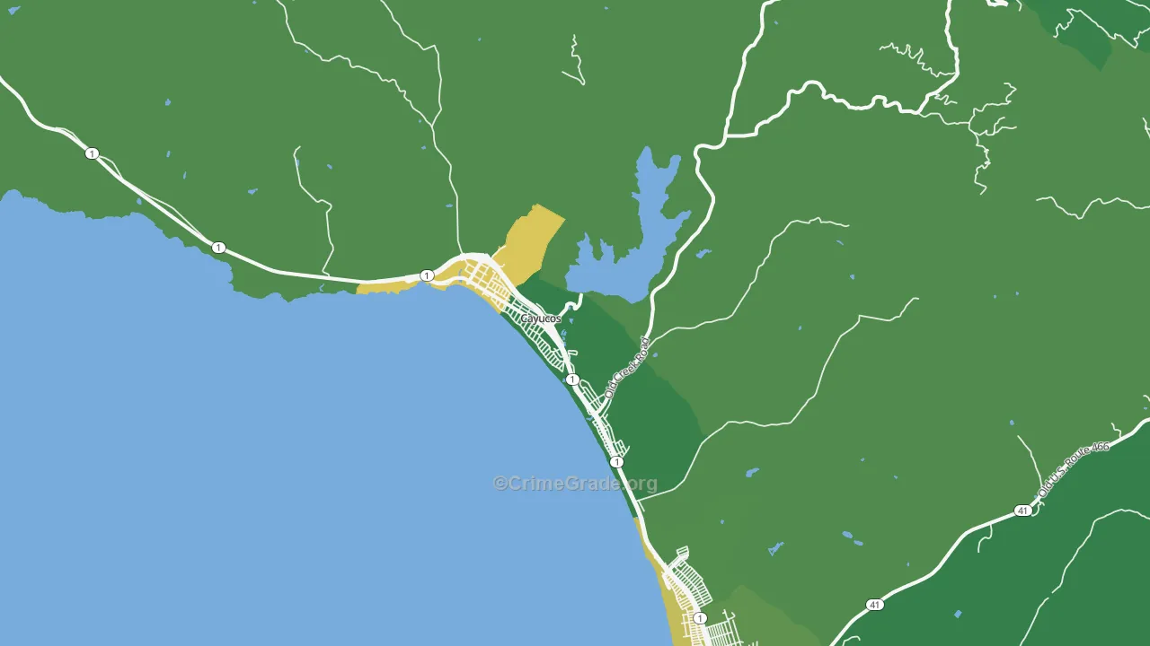 Cayucos, CA Map of Murder Rates
