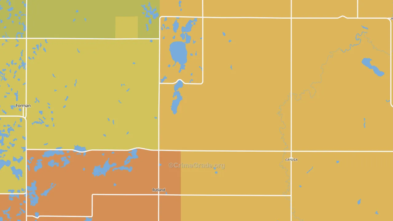 Cayuga, ND Map of Murder Rates