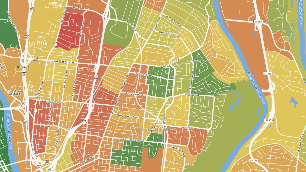 CCSI-South Inglewood, Nashville, TN Map of Murder Rates