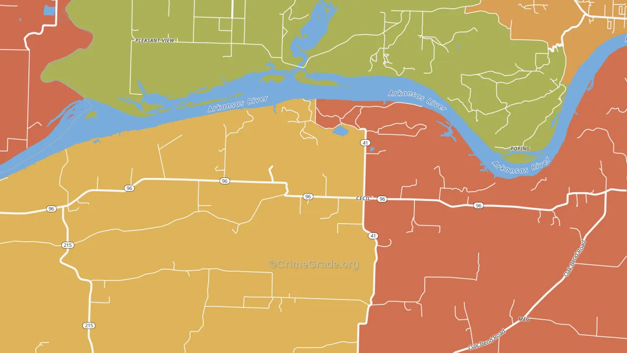 Cecil, AR Map of Murder Rates
