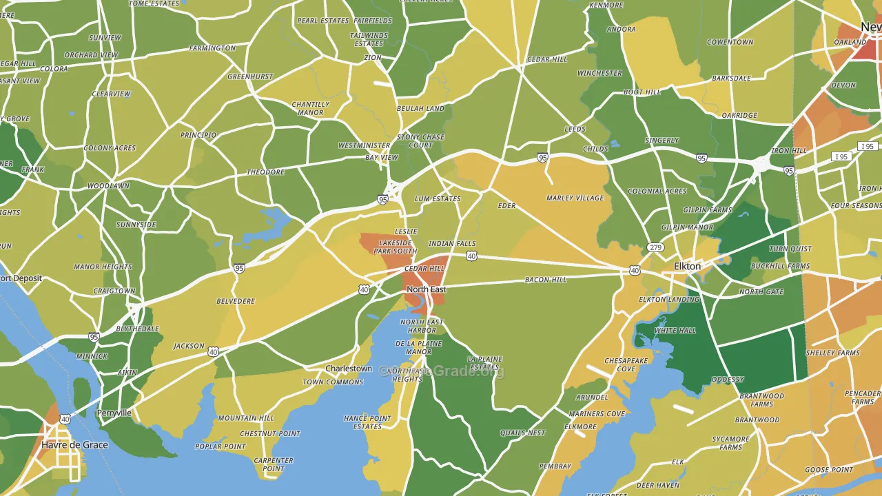 Cecil County, MD Map of Murder Rates