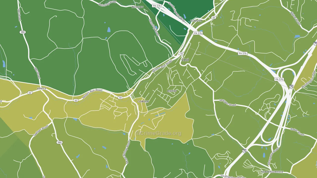 Cecil, PA Map of Murder Rates