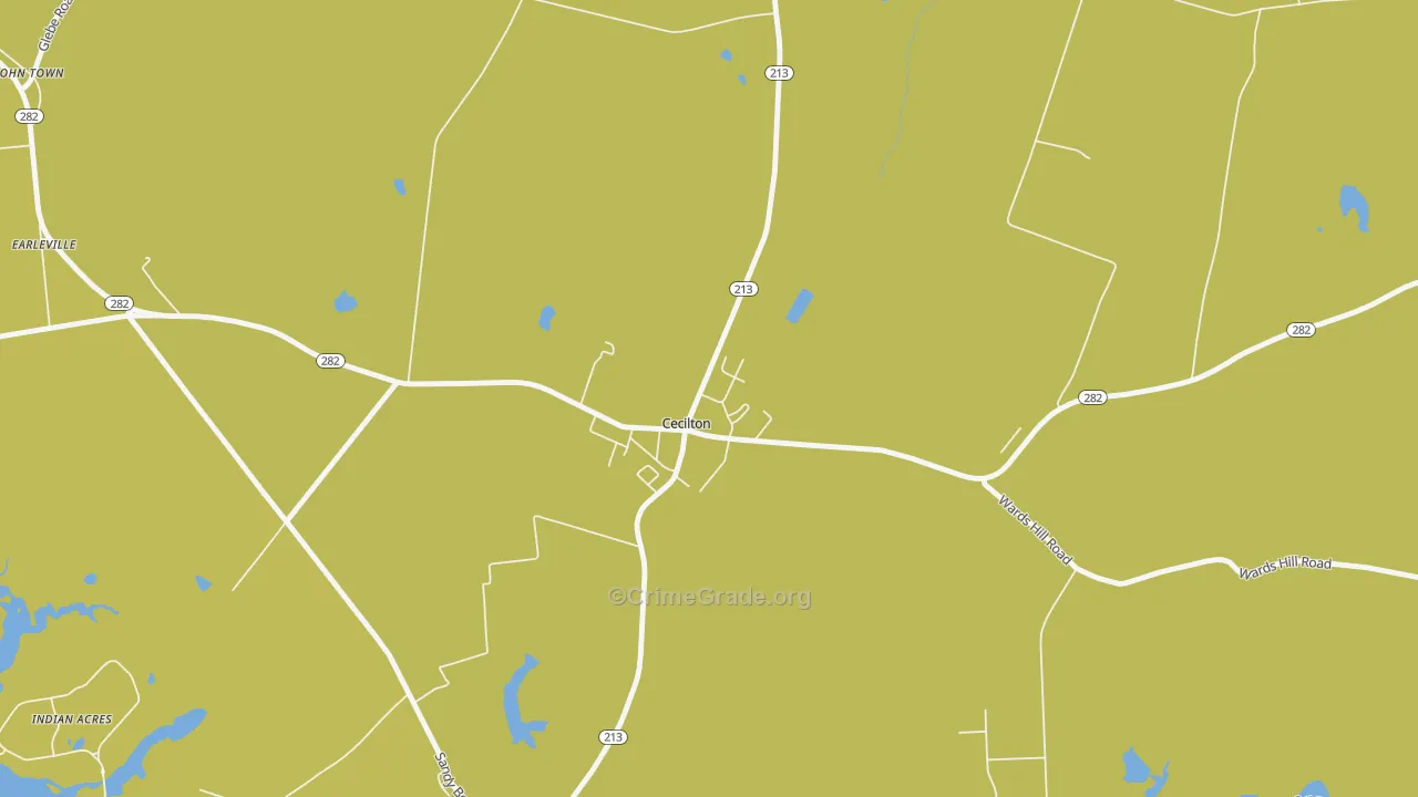 Cecilton, MD Map of Murder Rates