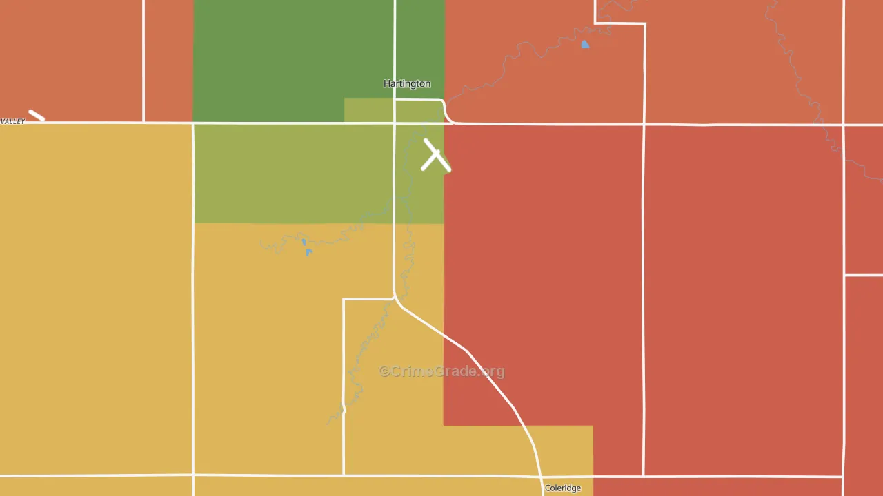 Cedar County, NE Map of Murder Rates