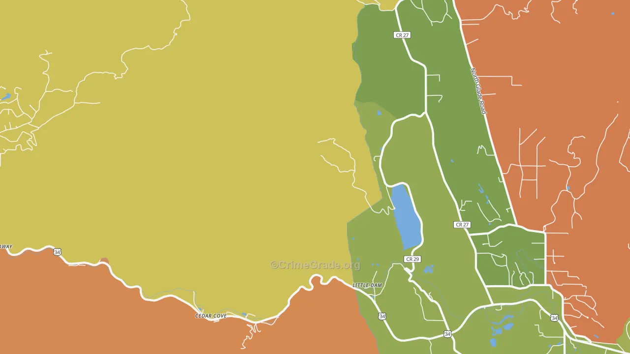 Cedar Cove, CO Map of Murder Rates