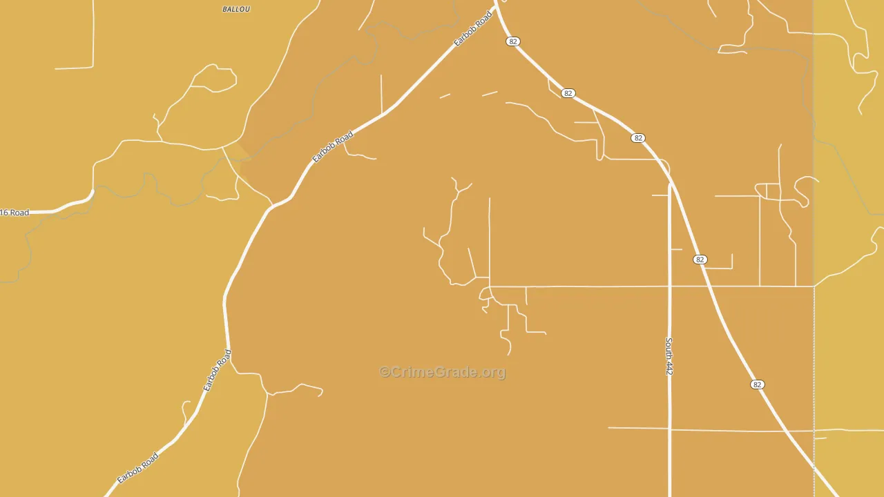 Cedar Crest, OK Map of Murder Rates