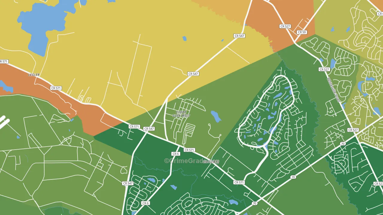 Cedar Glen West, NJ Map of Murder Rates