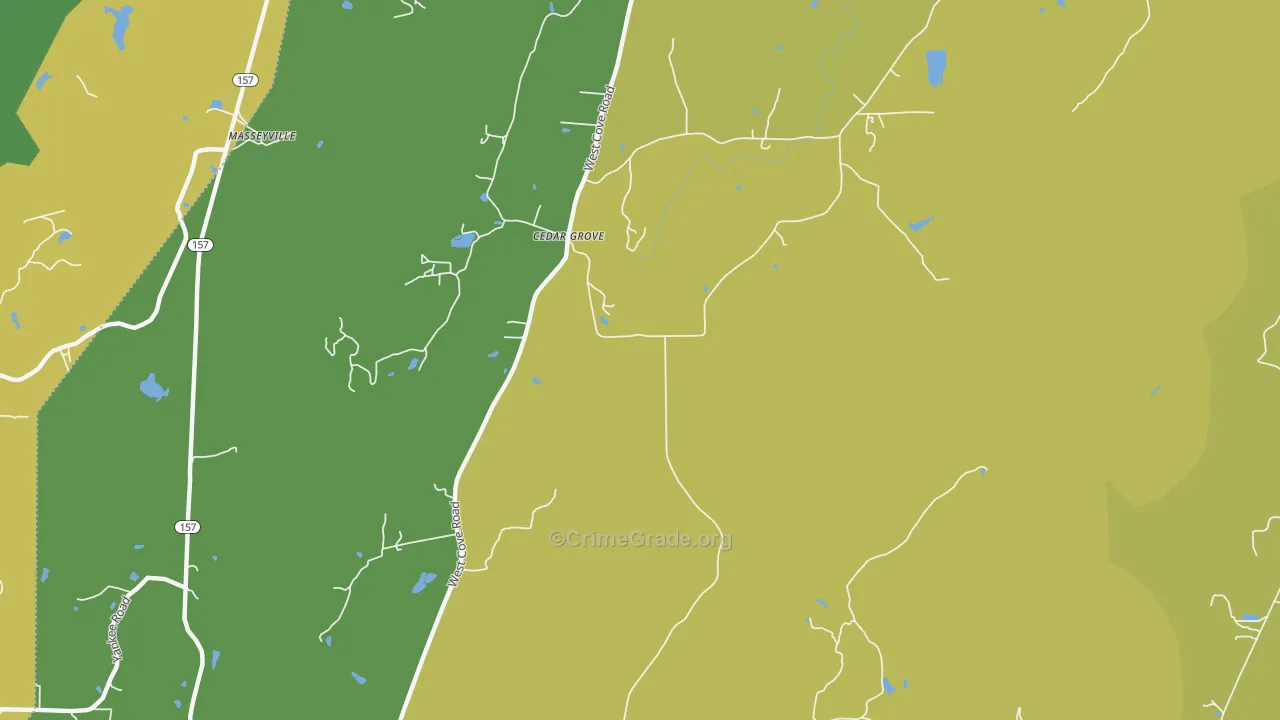 Cedar Grove, GA Map of Murder Rates