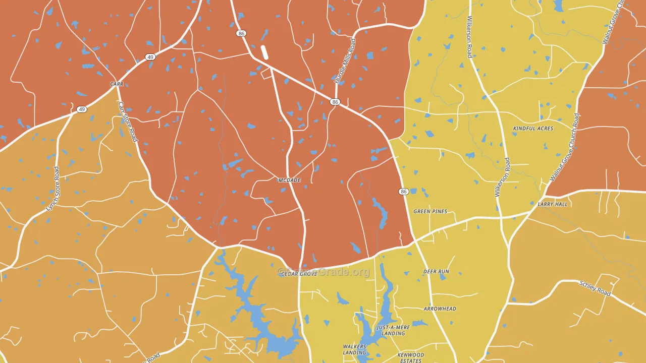 Cedar Grove, NC Map of Murder Rates