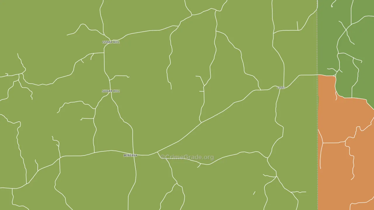 Cedar Hill, MS Map of Murder Rates