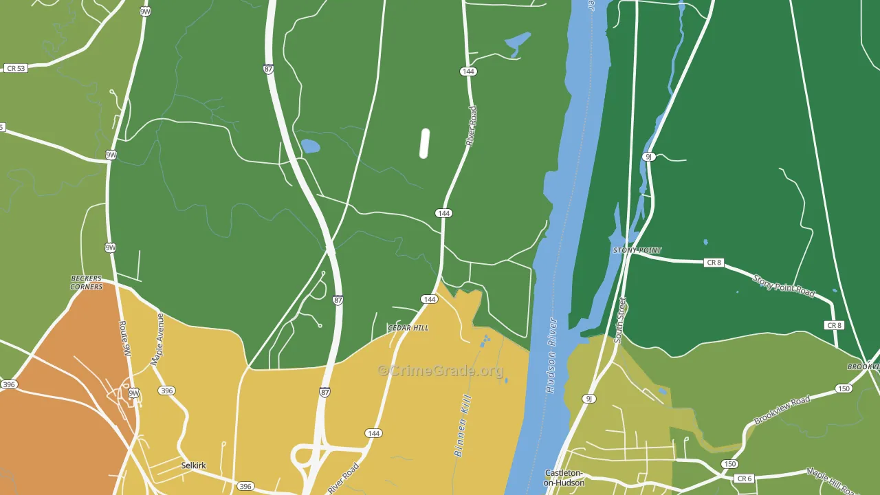 Cedar Hill, NY Map of Murder Rates