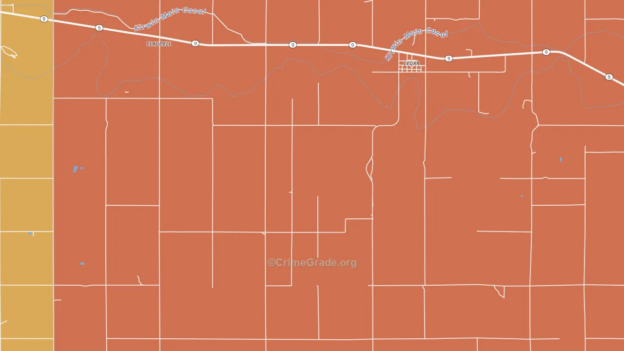 Cedar, KS Map of Murder Rates