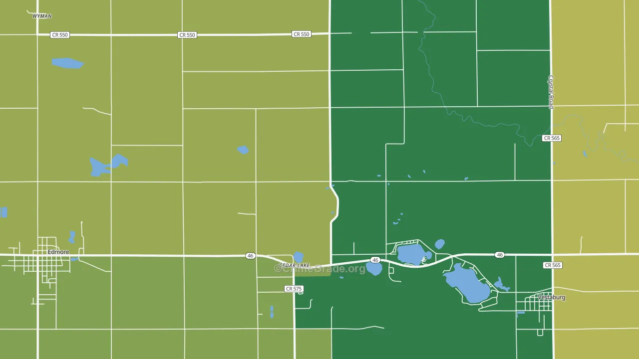 Cedar Lake, MI Map of Murder Rates