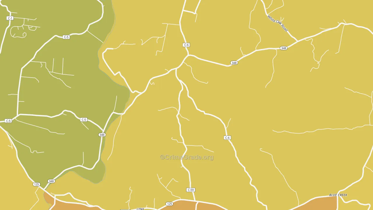 Cedar Mills, OH Map of Murder Rates