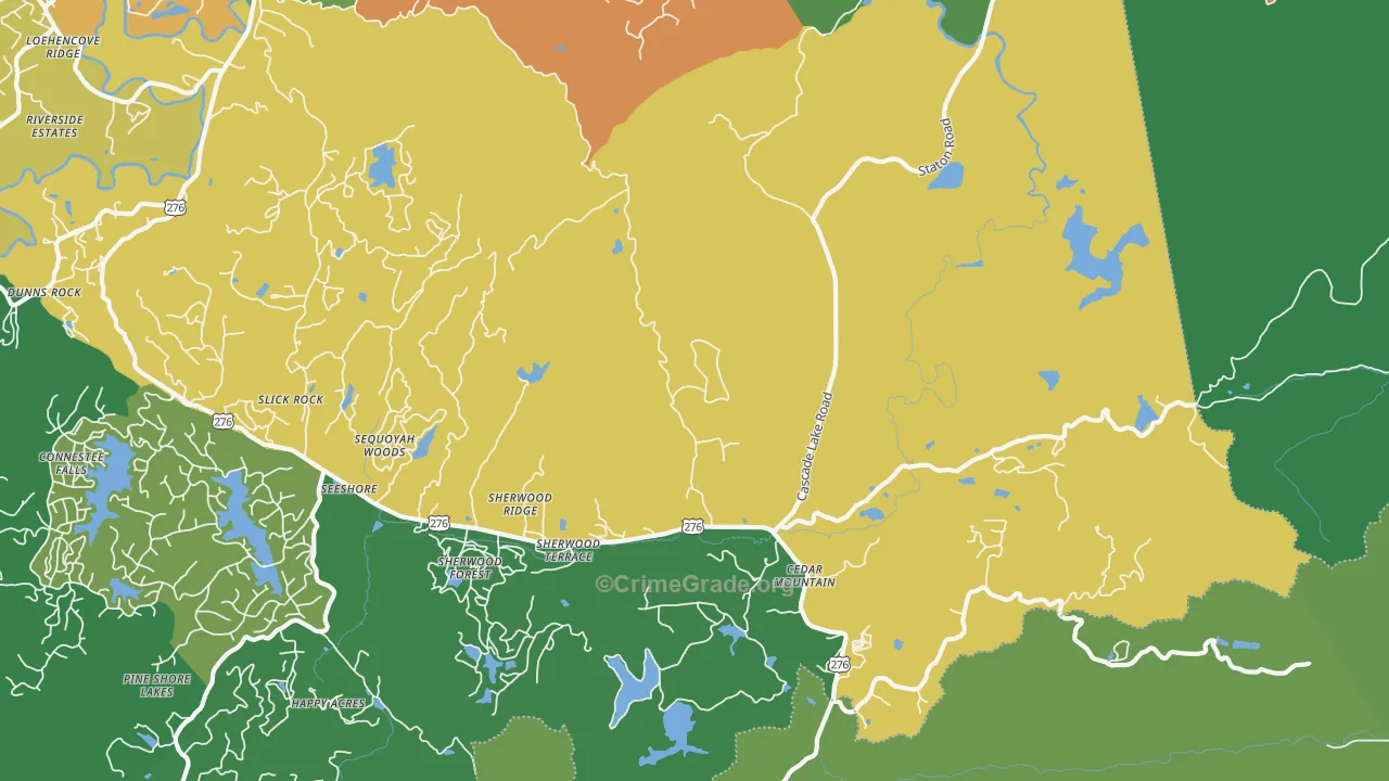 Cedar Mountain, NC Map of Murder Rates