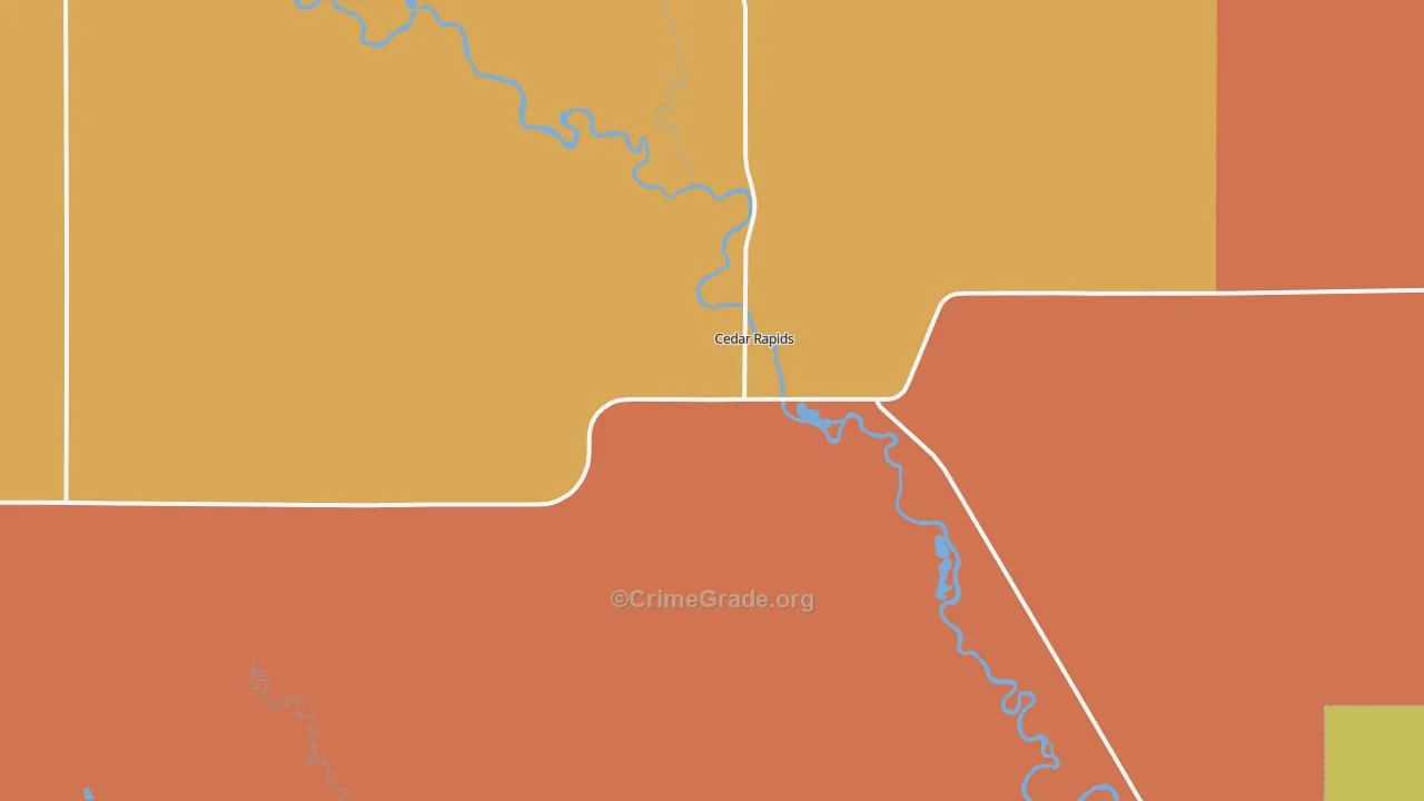 Cedar Rapids, NE Map of Murder Rates