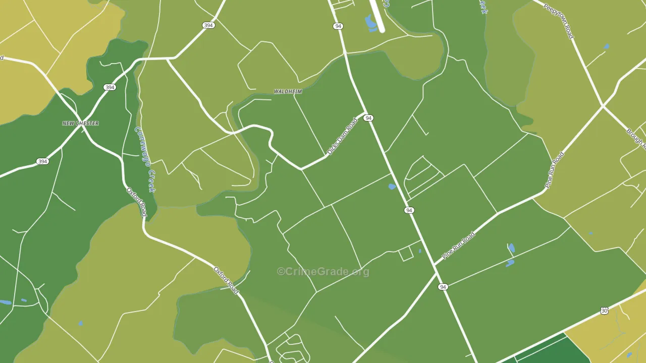 Cedar Ridge, PA Map of Murder Rates