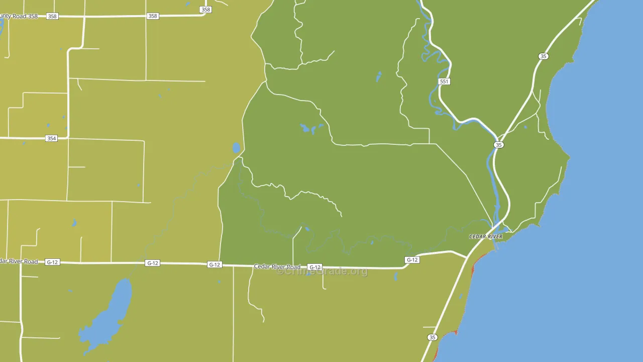 Cedar River, MI Map of Murder Rates
