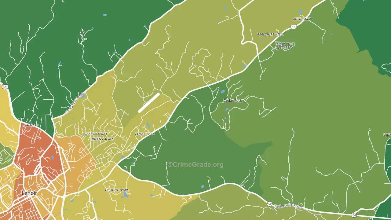 Cedar Rock, NC Map of Murder Rates