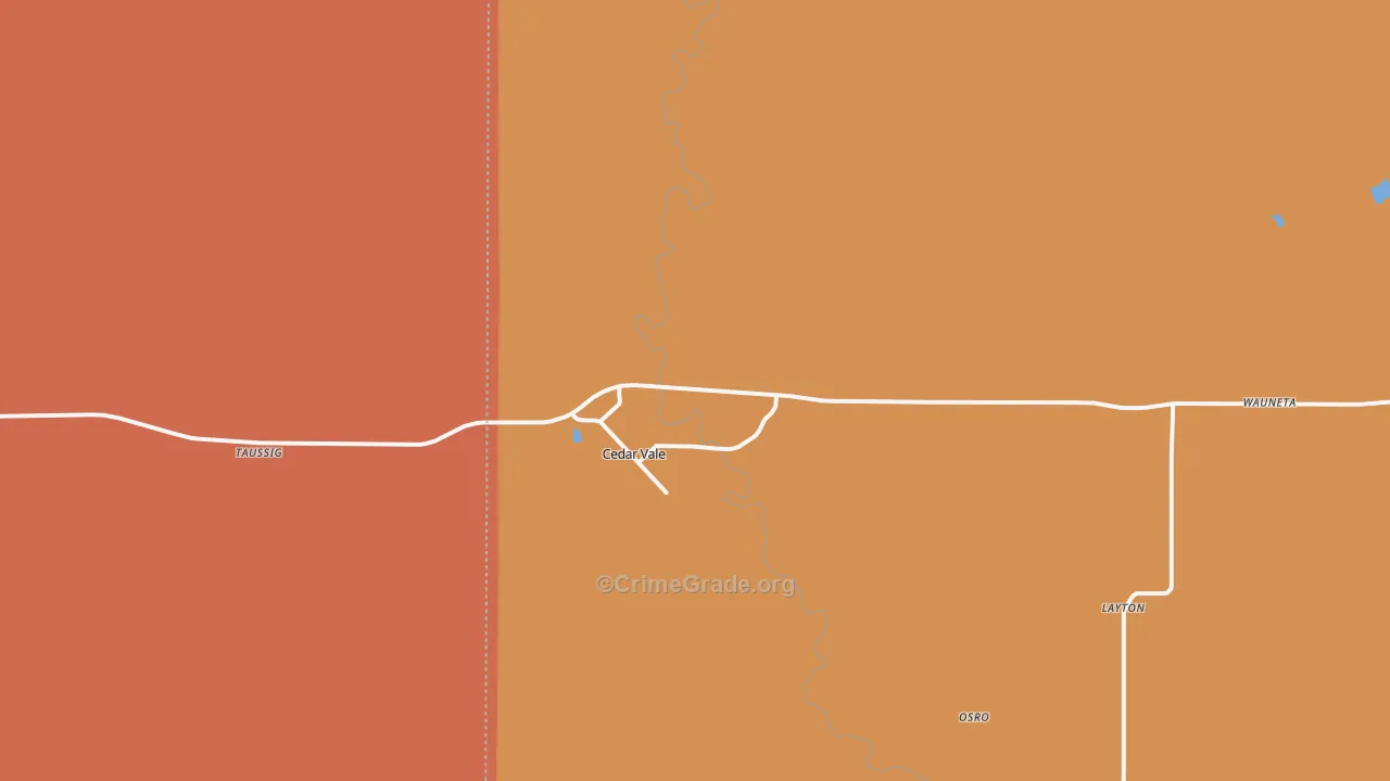 Cedar Vale, KS Map of Murder Rates