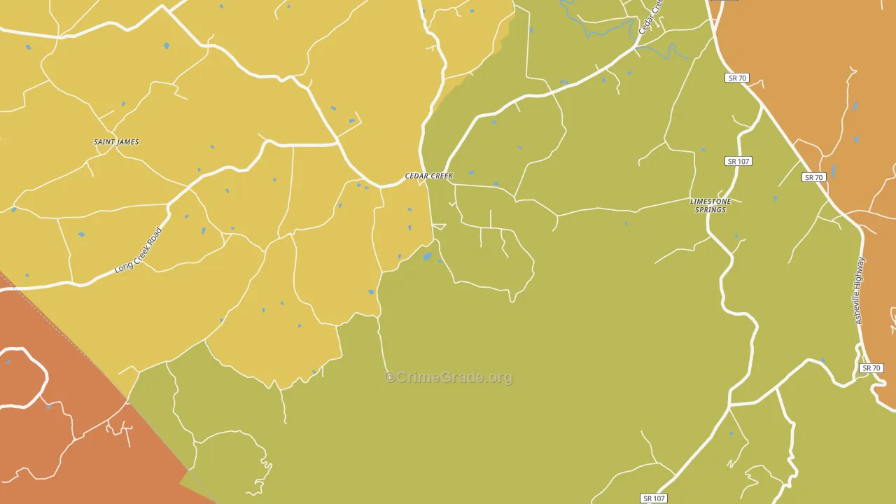 Cedarcreek, TN Map of Murder Rates